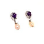 Amethyst & Pearl Silver Earring