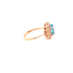 Blue Topaz Gold Plated Silver Ring