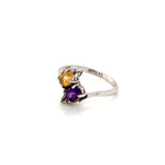 Amethyst & Citrine Silver Ring