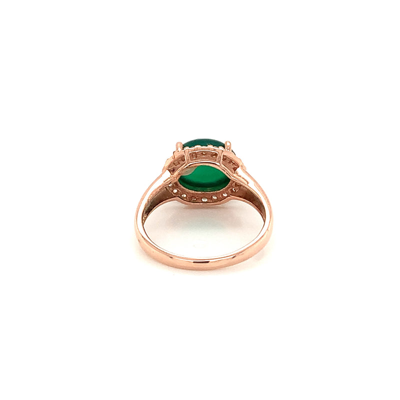 Chrysoprase Gold Plated Silver Ring