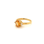 Citrine Gold Plated Silver Ring