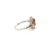 Citrine Set In Black Spinel Silver Ring