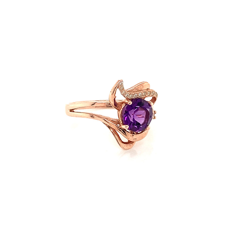 Amethyst Gold Plated Silver Ring