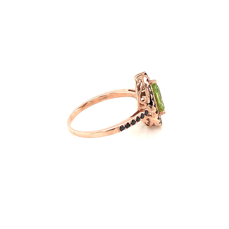 Peridot Gold Plated Silver Ring