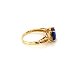 Blue Sapphire Gold Plated Silver Ring