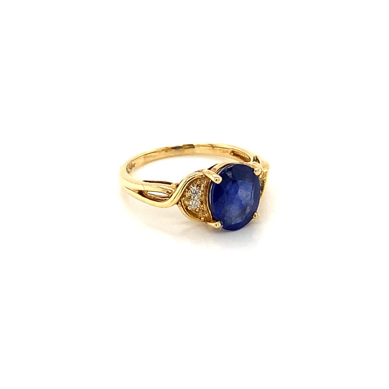 Blue Sapphire Gold Plated Silver Ring