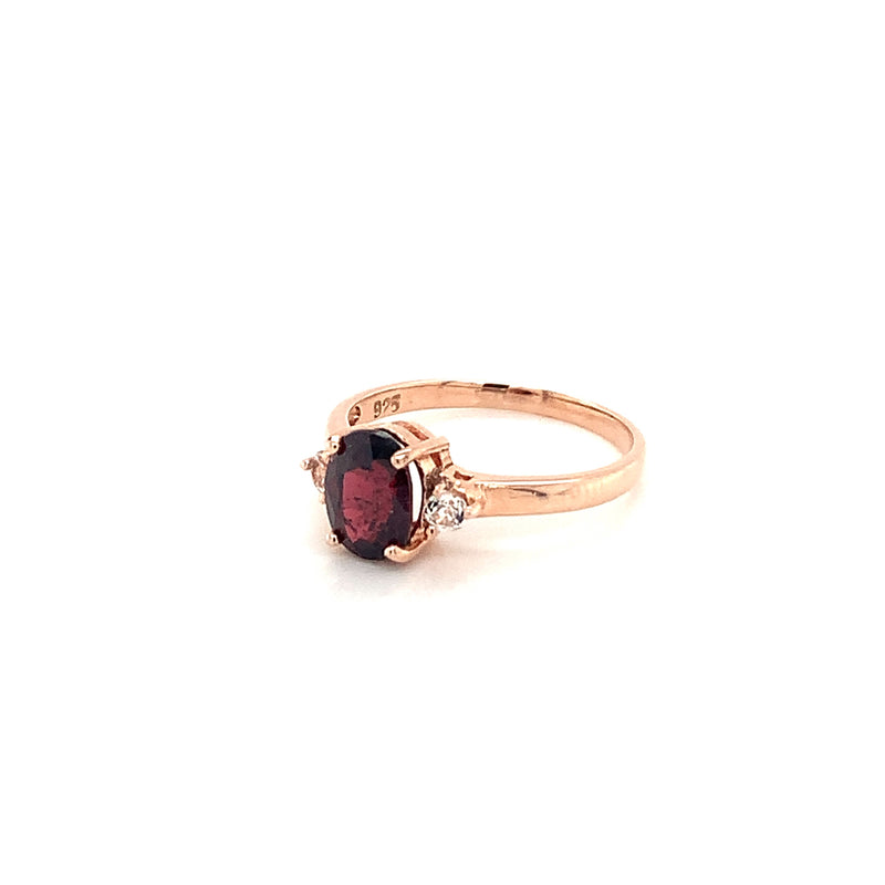 Rhodolite Garnet Gold Plated Silver Ring