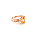 Citrine Gold Plated Silver Ring