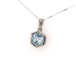 Aquamarine Silver Pendant