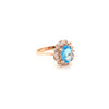 Blue Topaz Gold Plated Silver Ring