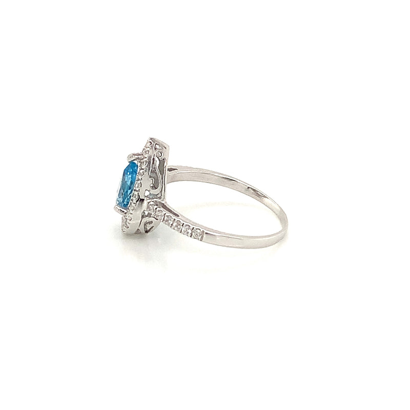 Blue Topaz Silver Ring