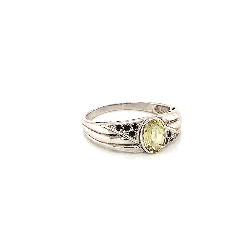 Yellow Topaz Silver Ring