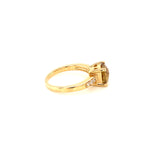 Citrine Gold Plated Silver Ring