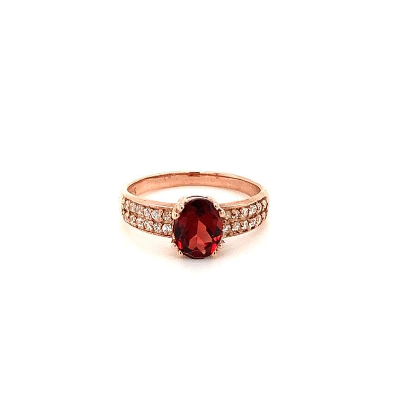 Rhodolite Garnet Gold Plated Silver Ring