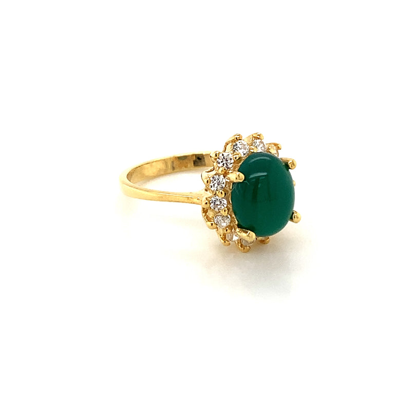 Chrysoprase Gold Plated Silver Ring