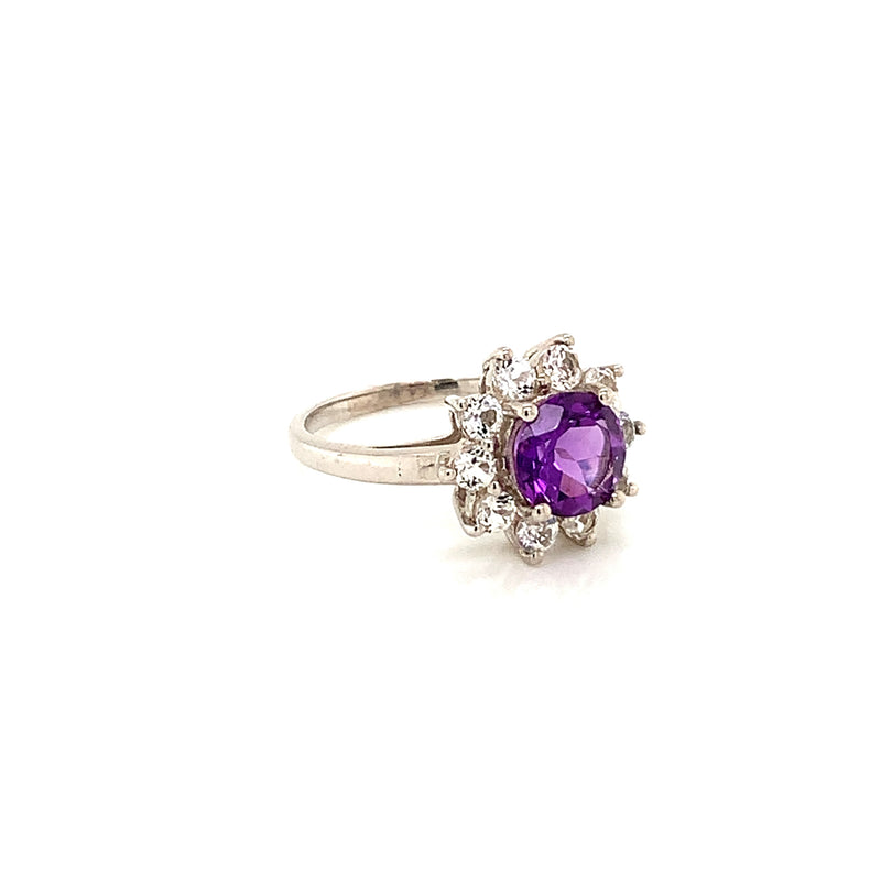 Amethyst Gold Plated Silver Ring