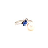 Pearl & Blue Sapphire Silver Ring