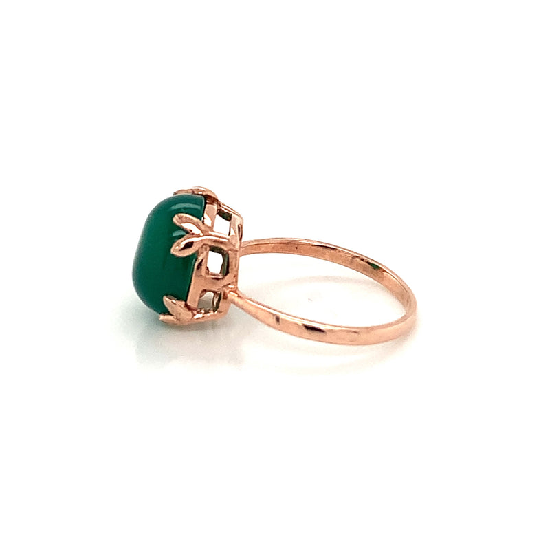 Chrysoprase Gold Plated Silver Ring