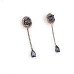 sapphire silver earrings