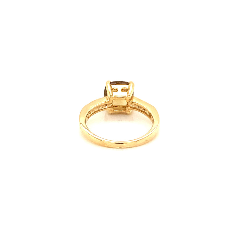 Citrine Gold Plated Silver Ring