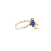 Pearl & Blue Sapphire Silver Ring