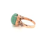 Jade Gold Plated Silver Ring