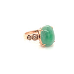 Jade Gold Plated Silver Ring