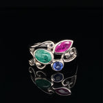 Multicolor gemstone 925 Silver Ring