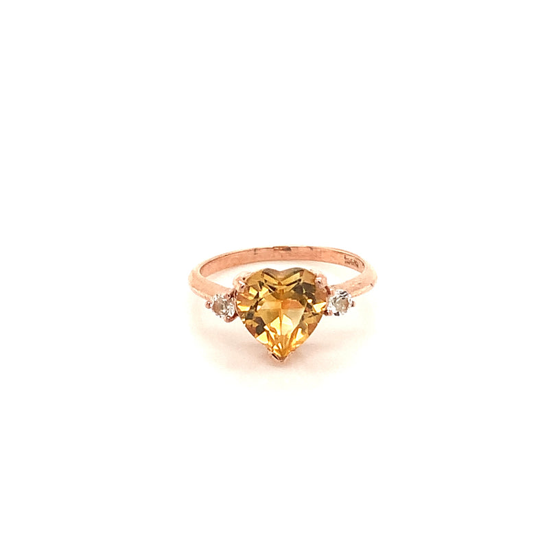 Citrine Gold Plated  Silver Ring