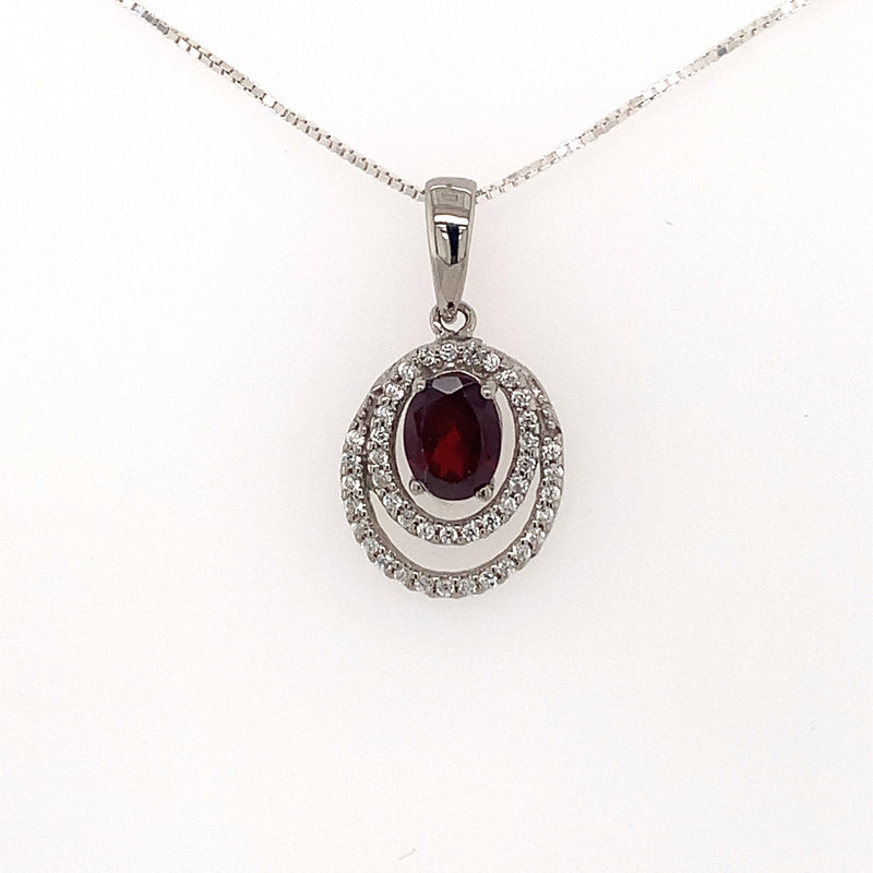 Rhodolite Garnet Silver Pendant