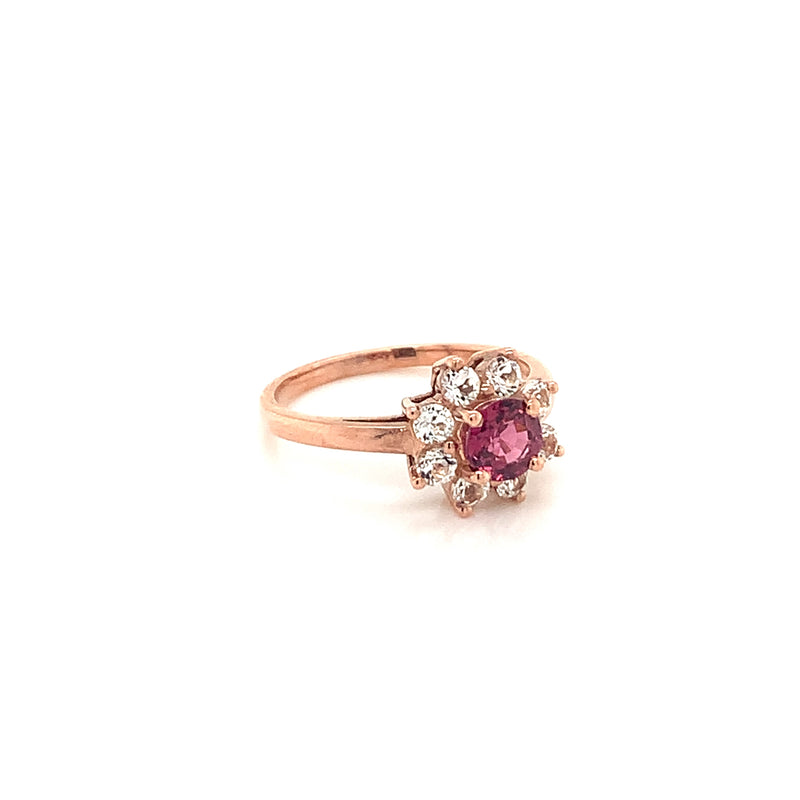 Pink Sapphire Gold Plated Silver Ring