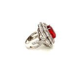 Natural Ruby 10ct  set in Diamonds 18k White Gold  Ring