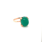 Chrysoprase Gold Plated Silver Ring