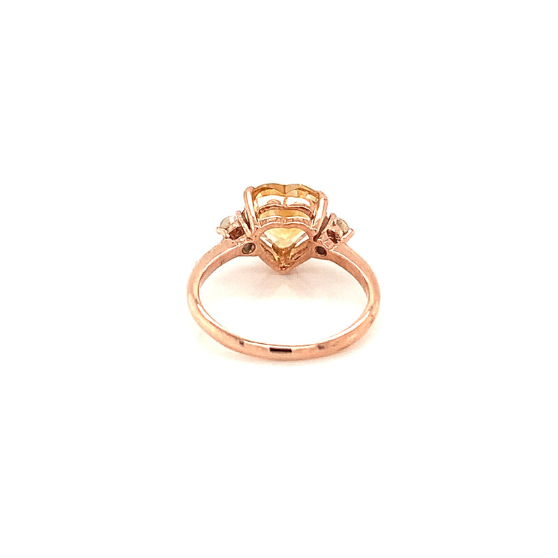 Citrine Gold Plated  Silver Ring