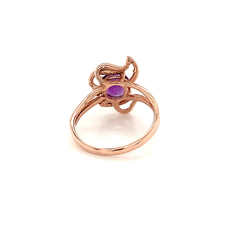 Amethyst Gold Plated Silver Ring