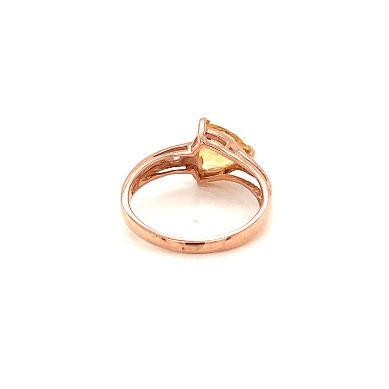 Citrine Gold Plated Silver Ring