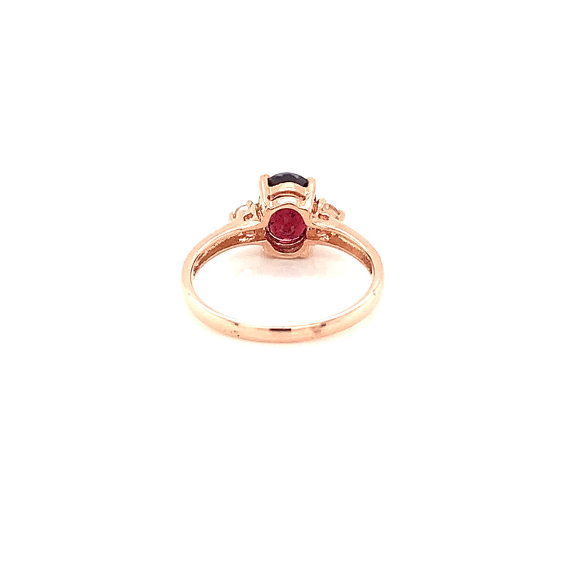 Rhodolite Garnet Gold Plated Silver Ring