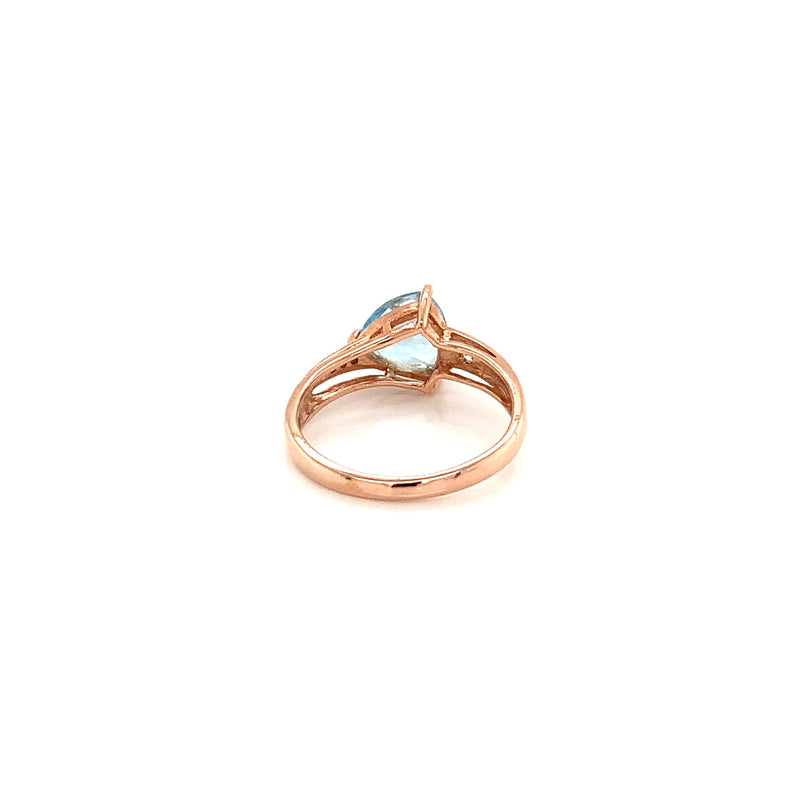 Blue Topaz Gold Plated Silver Ring