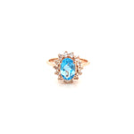 Blue Topaz Gold Plated Silver Ring