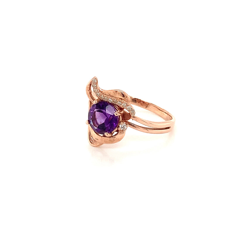 Amethyst Gold Plated Silver Ring