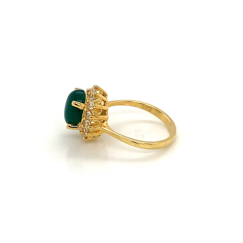 Chrysoprase Gold Plated Silver Ring