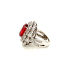 Natural Ruby 10ct  set in Diamonds 18k White Gold  Ring