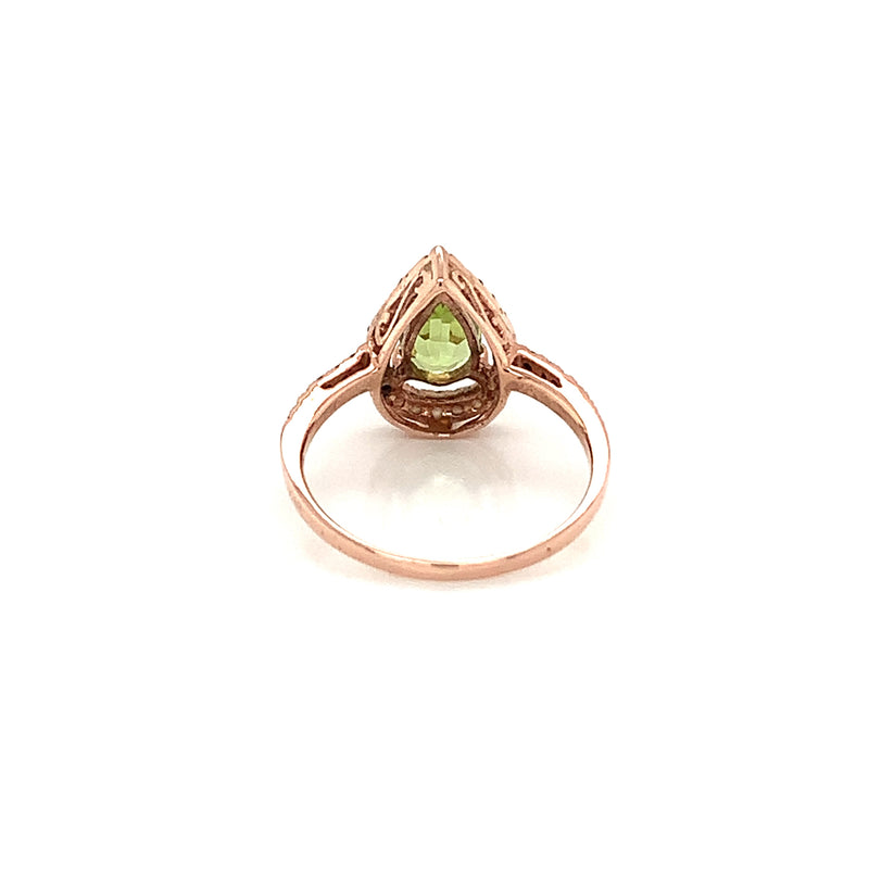 Peridot Gold Plated Silver Ring