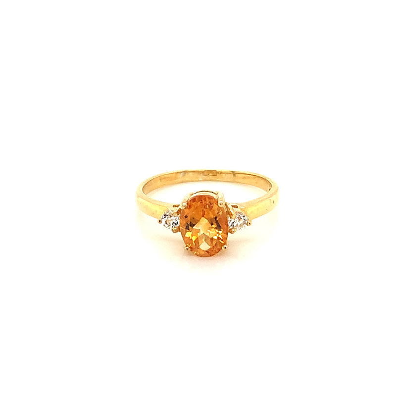 Citrine Gold Plated Silver Ring