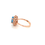 Blue Topaz Gold Plated Silver Ring