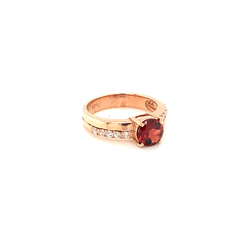 Rodalite Garnet gold  plated the silver ring