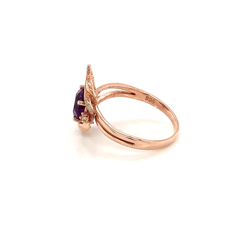 Amethyst Gold Plated Silver Ring