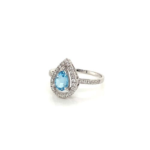 Blue Topaz Silver Ring