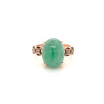 Jade Gold Plated Silver Ring