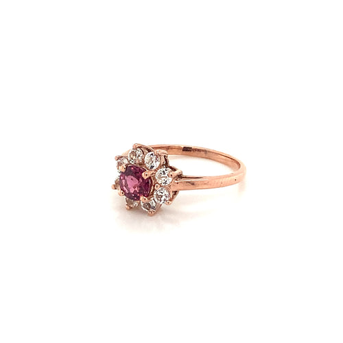 Pink Sapphire Gold Plated Silver Ring